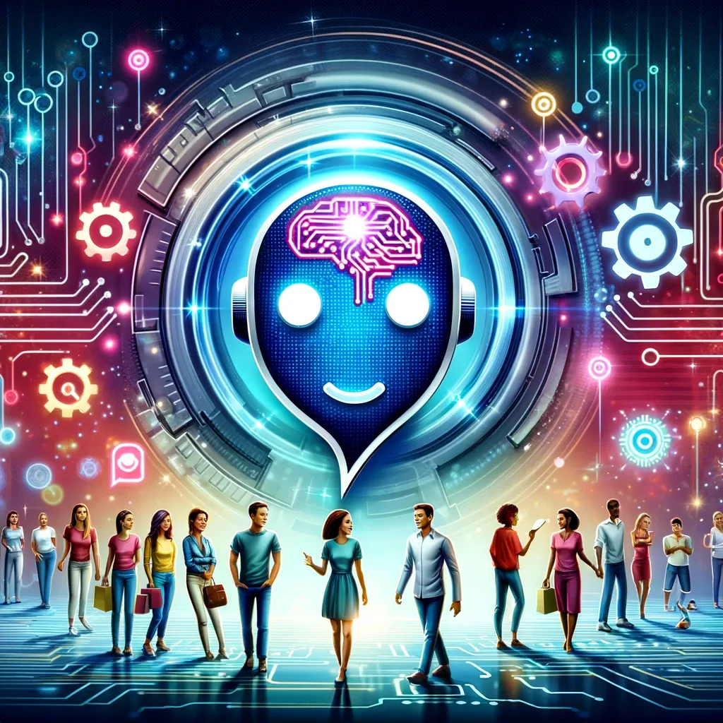 Innovativer Kundensupport: Interaktion zwischen Nutzern und intelligentem Chatbot, der die Zukunft des Kundenservice neu definiert.